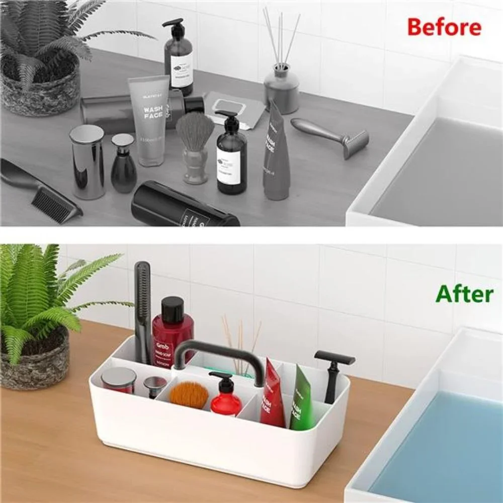 Plastic Portable Shower Caddy Divided Basket Bin Bath Storage Organizer Tote